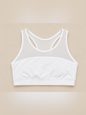 Lululemon White Mesh Racerback Sports Bra Womens Athletic Yoga Gym Top